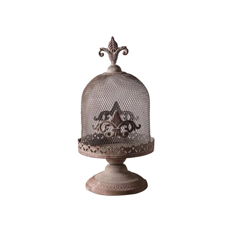 LMM American wrought iron industrial wind candle holder decorative handicrafts retro birdcage candle holder