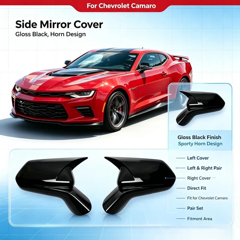 Suitable for Chevrolet Camaro Camaro 16-24 horn rearview mirror cover sticker type horn reversing mirror