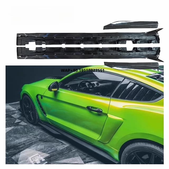 Carbon Side Skirt for  Mustang the 6th Generation Upgrade GT500 Body Kit Mustang Carbon Fiber Side Skirt