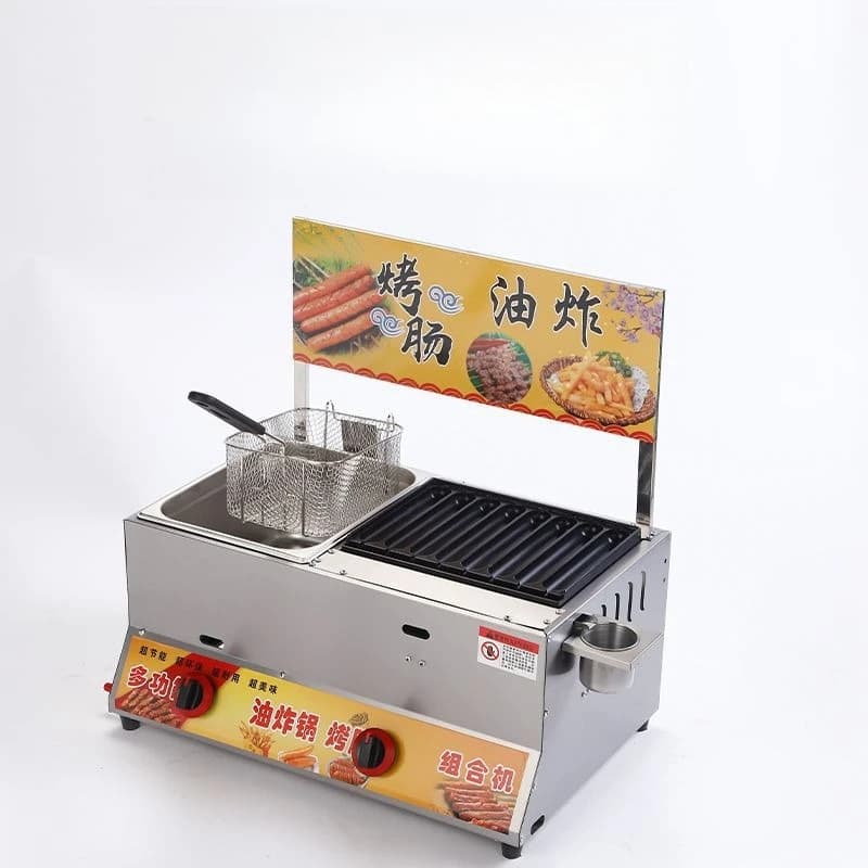 All-in-one machine Commercial gold crispy sausage grill machine Stall fryer Oden cooking machine