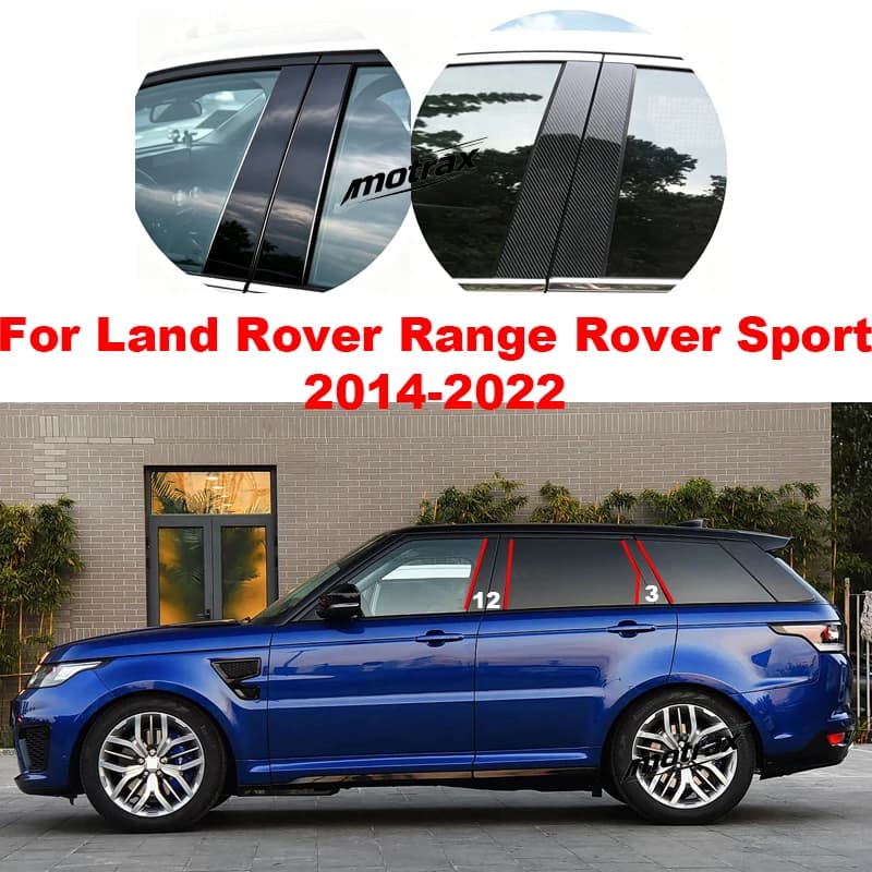 For Land Rover Range Rover Sport 2014-2022 Auto Exterior B C Pillar Window Trim Cover PC Middle Pillar Decorative Sticker