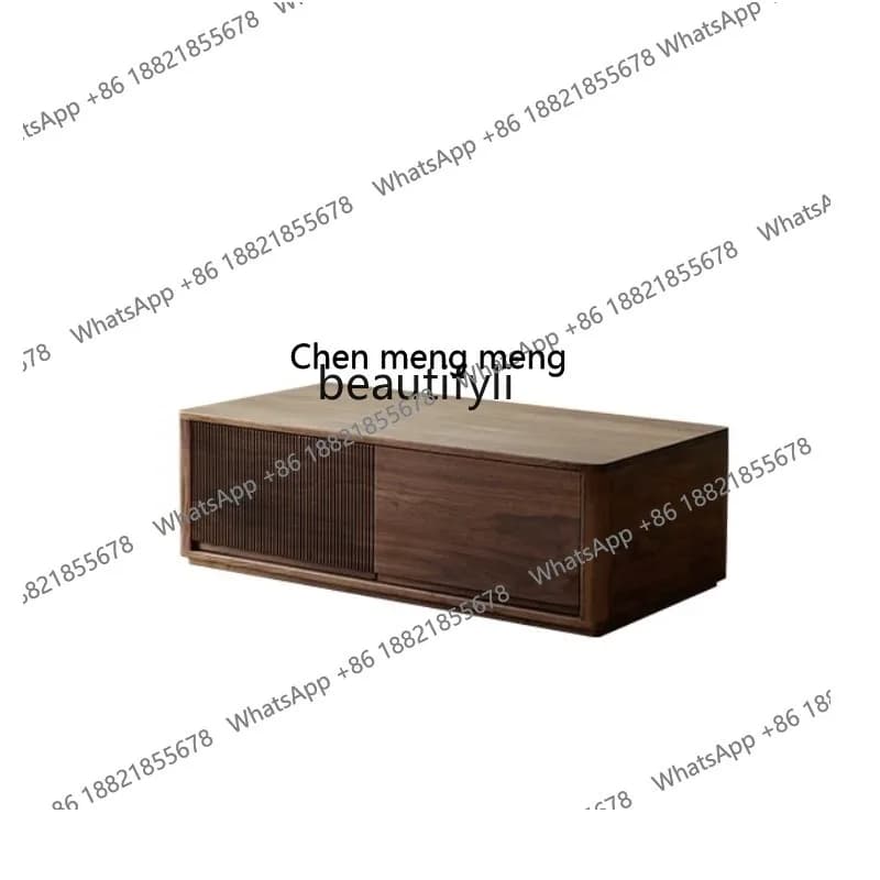 M178 North American black walnut coffee table solid wood double-sided rectangular TV cabinet combination living room low table
