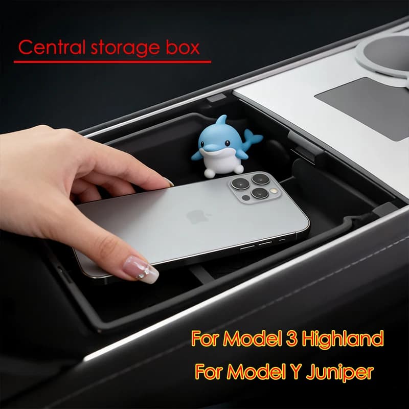 For Tesla Model 3 Highland  Model Y Juniper Armrest Storage Box Center Console Organizer Central storage interior accessories