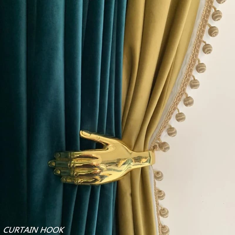 2Pcs/set Fashion U Hand-Shaped Curtain Holdback Accessories Buckle Wall Hooks Metal Curtain Holder Window Home Decor Wall Mounte