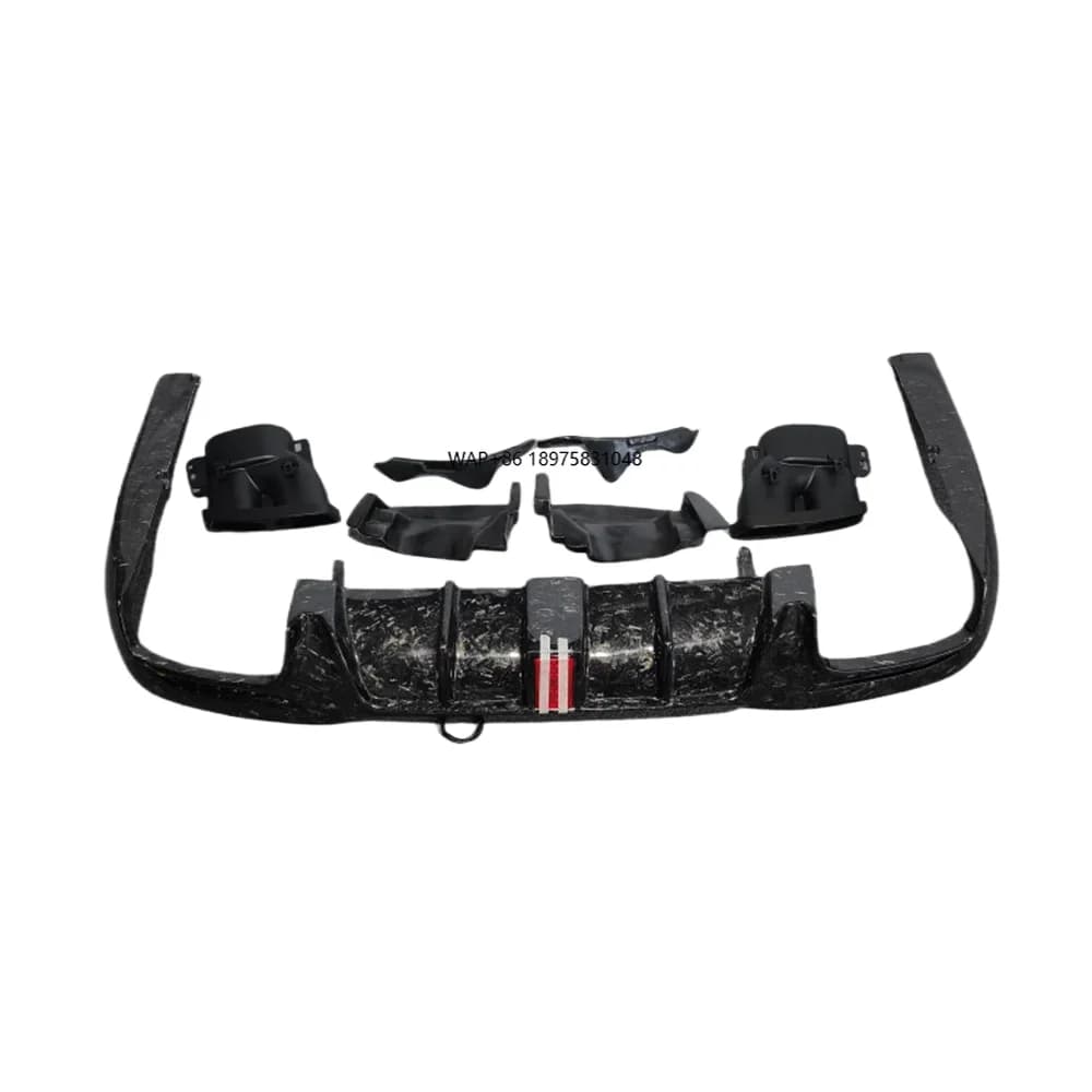 2017-2020 for S-Class W222 S63 S65 Body Parts Forged Carbon Fiber B-style Rear Bumper Diffuser Tail Kit