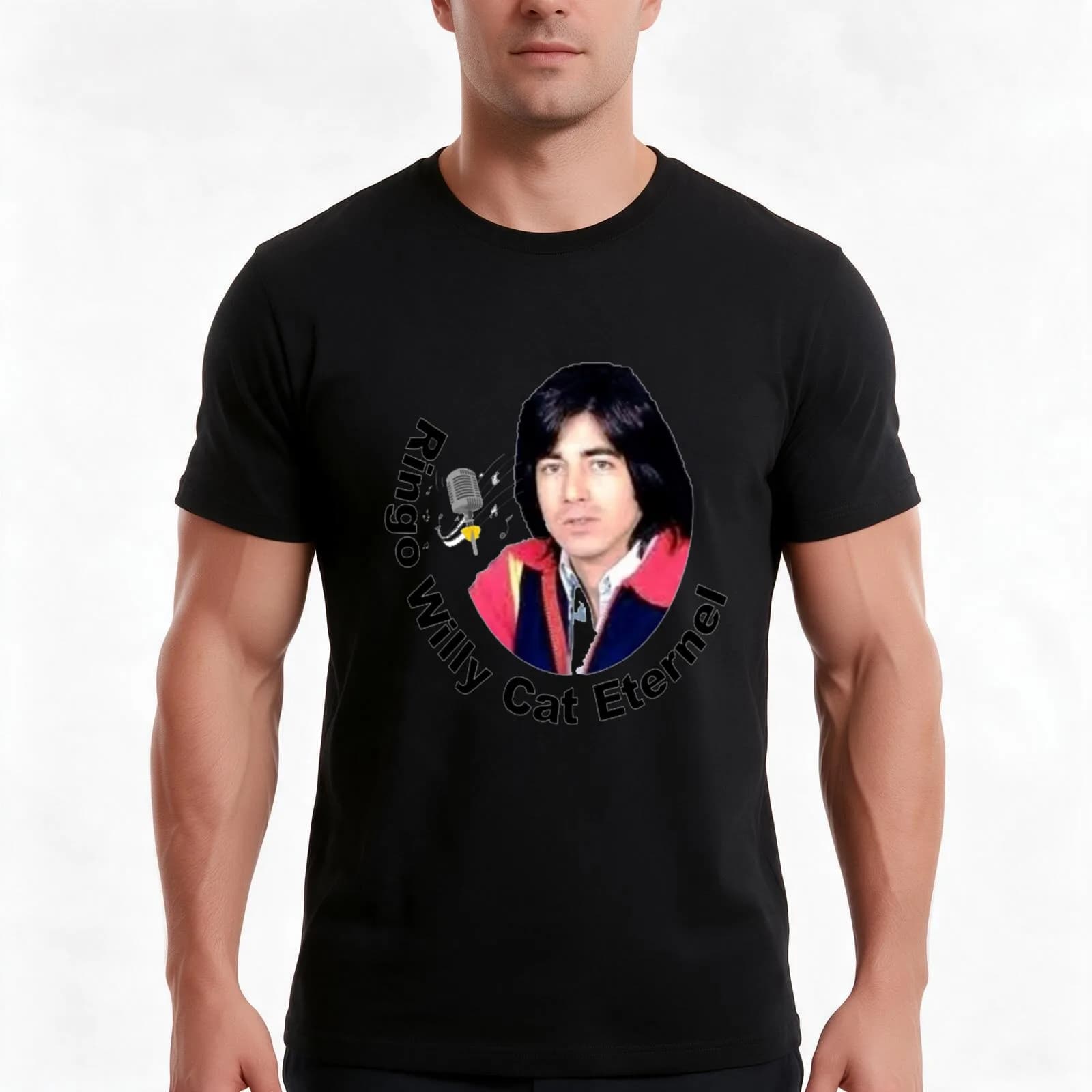 Ringo Willy Cat Eternal T-Shirt, Summer Casual Cotton Tee, Oversized Streetwear Tops, Vintage Graphic Print, Unisex Men Women