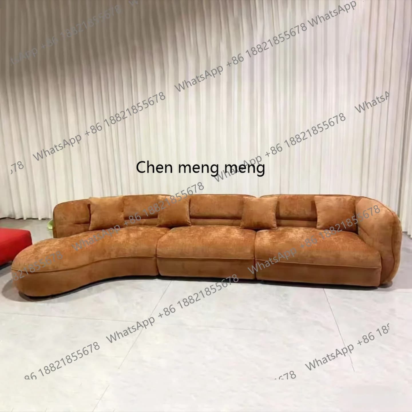 Italian minimalist curved fabric sofa light luxury designer homestay special-shaped corner sofa