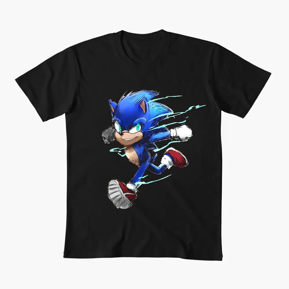 full sonic speed 90s Racing Anime Shadow the Hedgehog Gift t shirt Cartoon Series Graphic Tee Y2K clothes US size Tops S-6XL