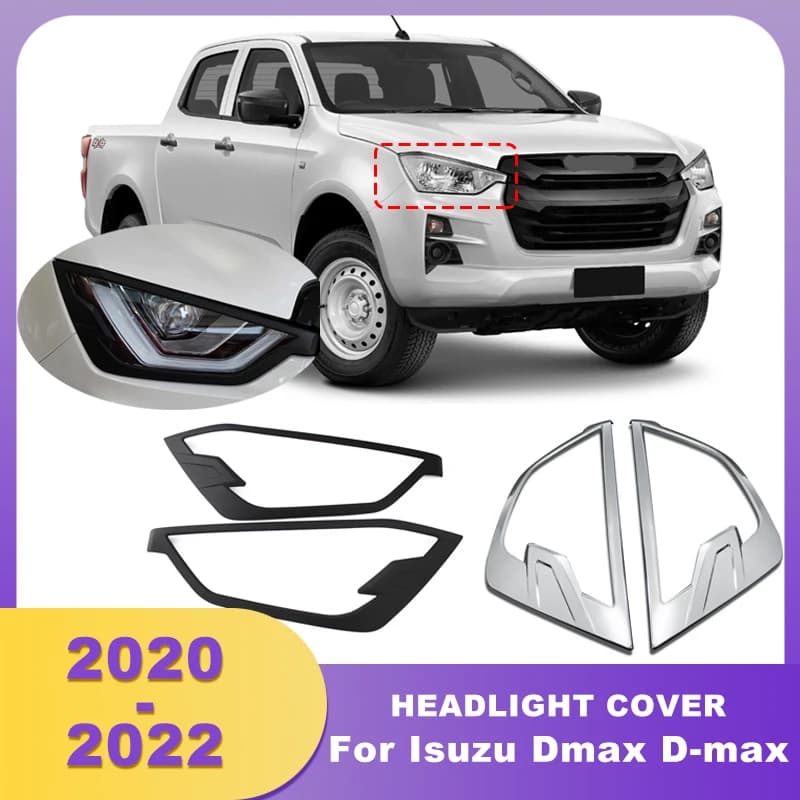 ABS Chrme Head Light Cover Trim Headlights Headlamp Hood For Isuzu Dmax D-max 2020 2021 2022