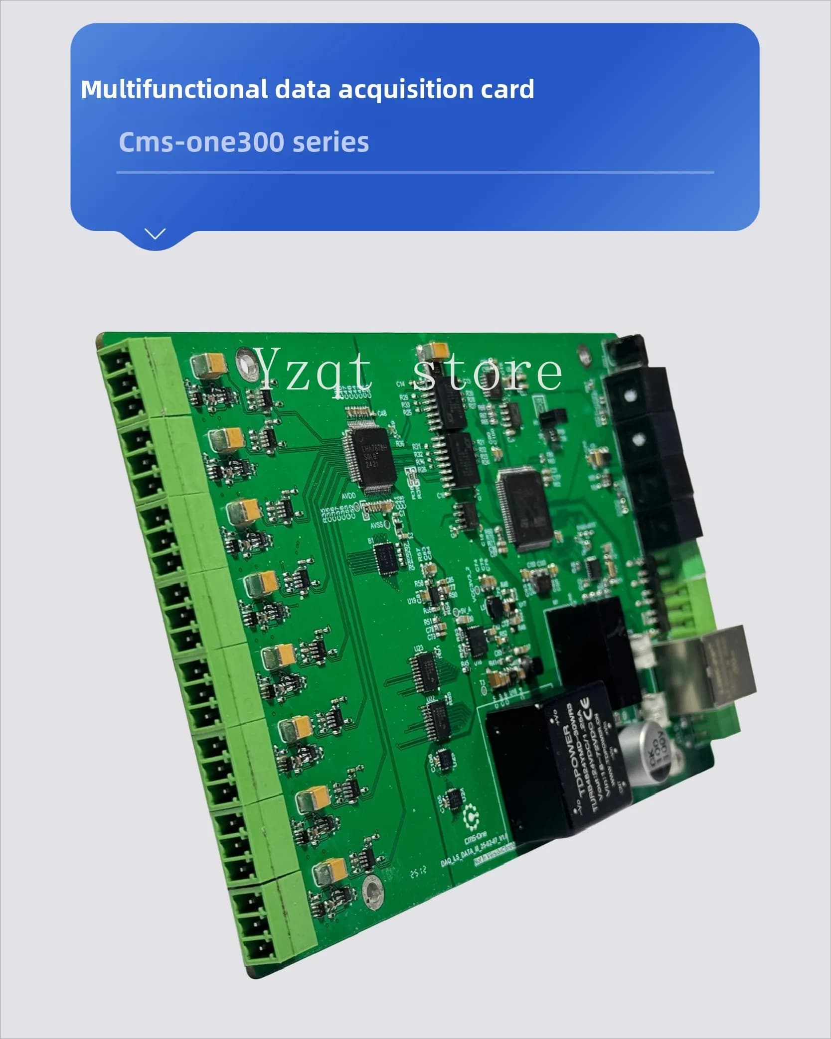 300A-OEM 24-bit Ethernet data collection card with eight channels of 128kHz sampling, nanosecond synchronization