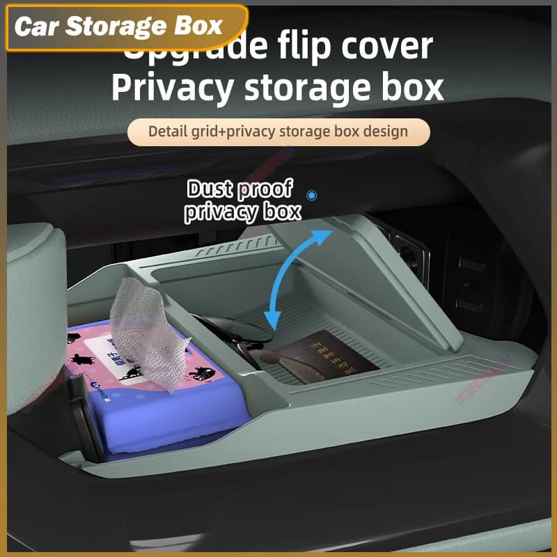 Car Interior Tidying Decor Stowing Accessories Silicone Lower Console Storage Box Organizer for BYD Leopard 5 2024 Anti Slip