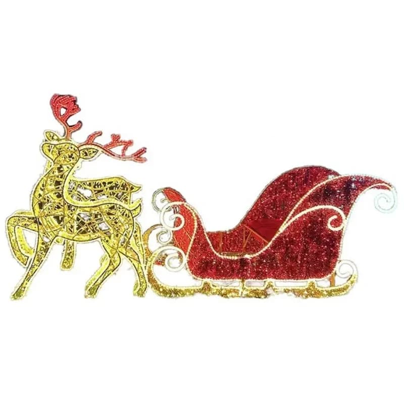 Export Christmas Lighting Modeling Outdoor Lighting Shopping Mall Park Christmas Atmosphere Decoration Horse-drawn Car Modeling