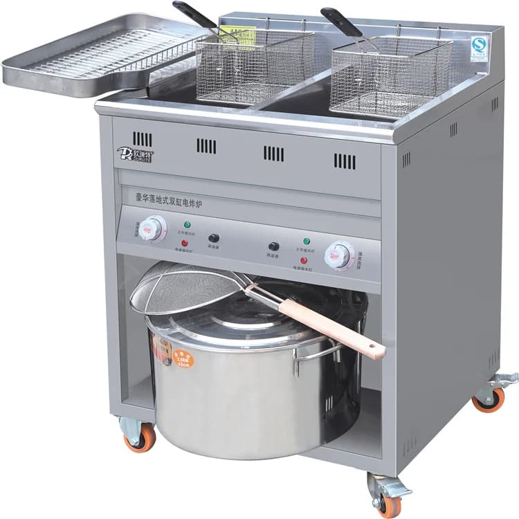 Restaurant Equipment Commercial Electric Fry Heating Fast Large Capacity Double Tanks Deep Fryer For Potato Chips