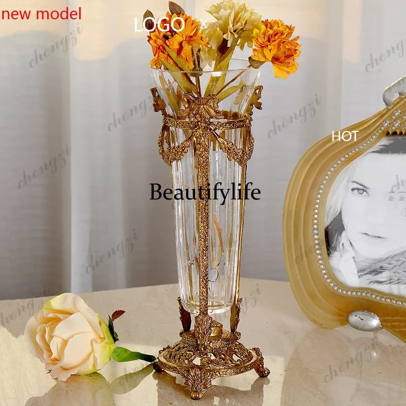N138European American style, flower arrangement vase, home accessories, desktop ornaments, high-end luxury flower utensils