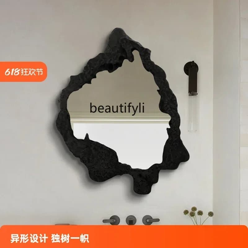 P Irregular bathroom mirror Wall-mounted creative bedroom vanity mirror Special-shaped porch decorative mirror