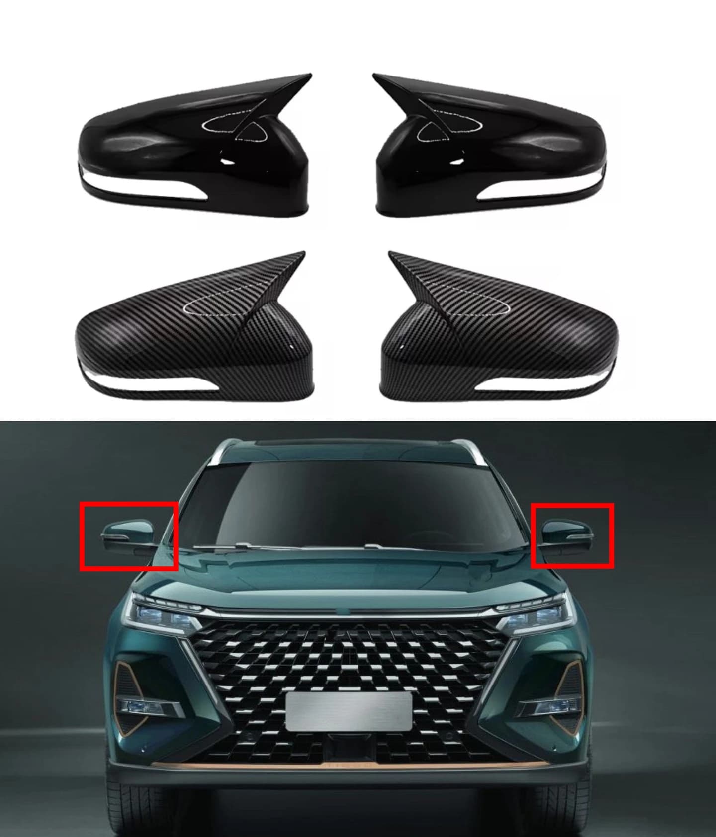 Car Rearview Side Mirror Cover  Fit For Chery Tiggo 8 Pro MAX 2018 - 2022 Wing Cap Exterior Sticker Door Rear View Case Trim