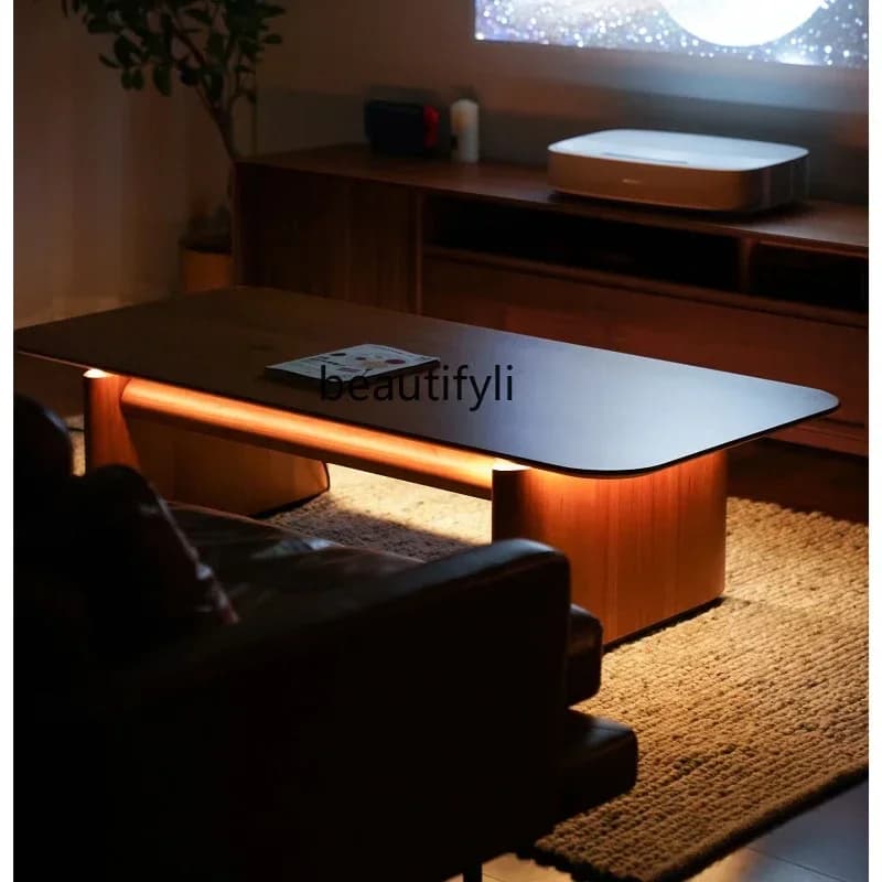 Q181  Coffee Table Solid Wood Cherrywood Japanese Style Low Table Tea Table Minimalist American Black Walnut Small