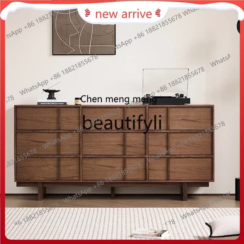 SS ss7486 Walnut color dresser chest cabinet integrated bedroom modern simple solid wood dining side cabinet integrated multi-fu