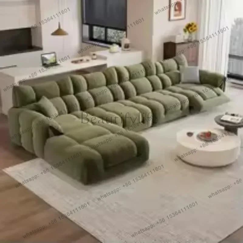 FG Luxury Modern Double Couch Designer Divano Soggiorno Home Furniture Electric Large Green Sofas Velvet Nordic Automatic Italia