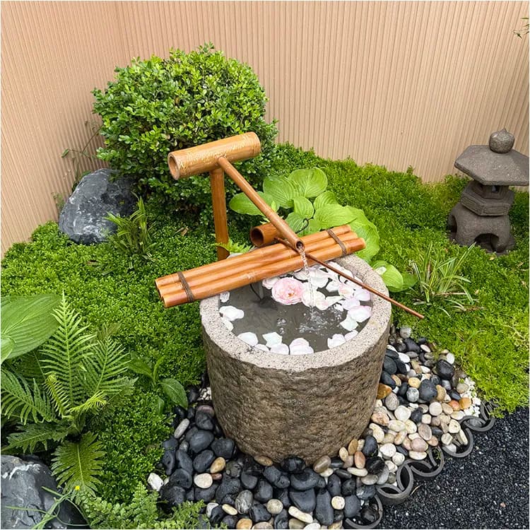 L-Black mountain stone waterfall japanese-style new chinese outdoor courtyard landscape ornament