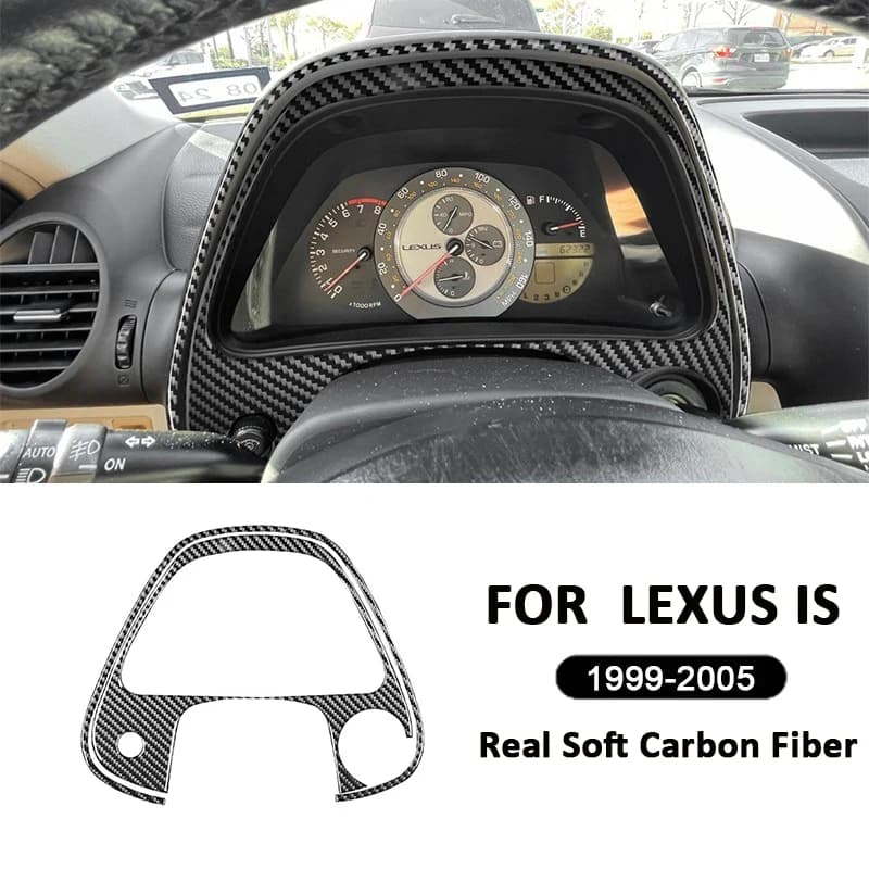 For LEXUS IS 1999-2005 Carbon Fiber Car Center Console Instrument Screen Frame Trim Cover Decoration Sticker Inner Accessories