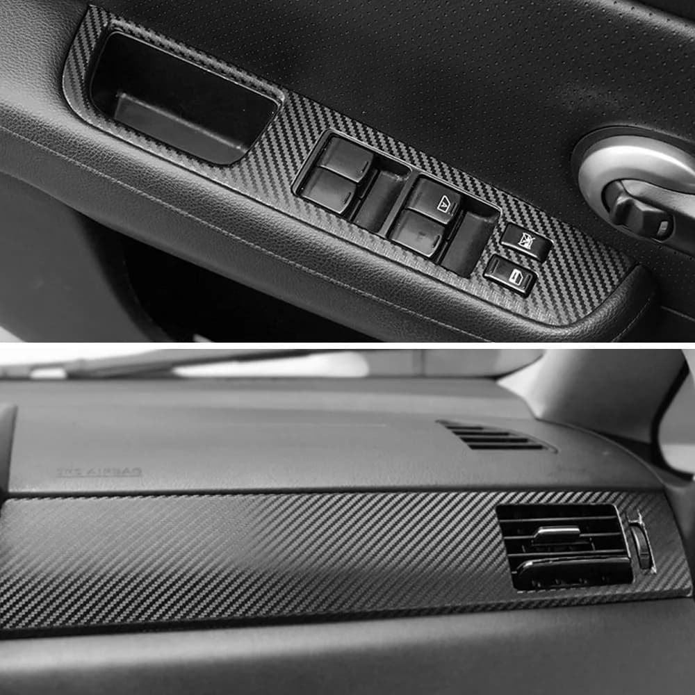 Carbon Fiber Interior car Sticker For Nissan Tiida 2005-2010 Central Console Gear Shift Panel Door Handle Cover Trim