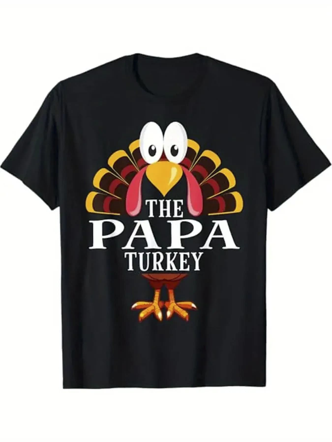 Thanksgiving Dad Turkey Couple T-Shirt 100% Cotton O-Neck Short Sleeve Summer Casual Mens T-shirt Streetwear