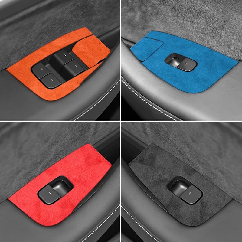 For Tesla Model 3 2019-2023 / Model Y (2019-2024) Top Suede Window Control Panel Sticker Car Interior Custom Tuning Accessories