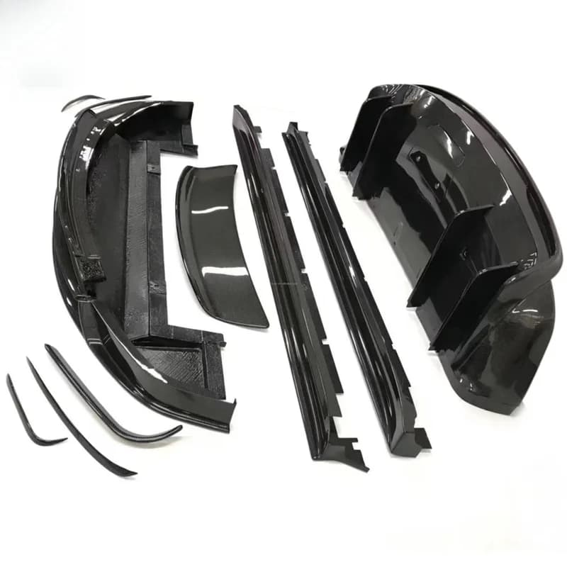 High Quality RZ Style Carbon Fiber Body Kit Front Lip Side Skirt Diffuser Spoiler Exterior Upgrade Tuning Parts For Model X