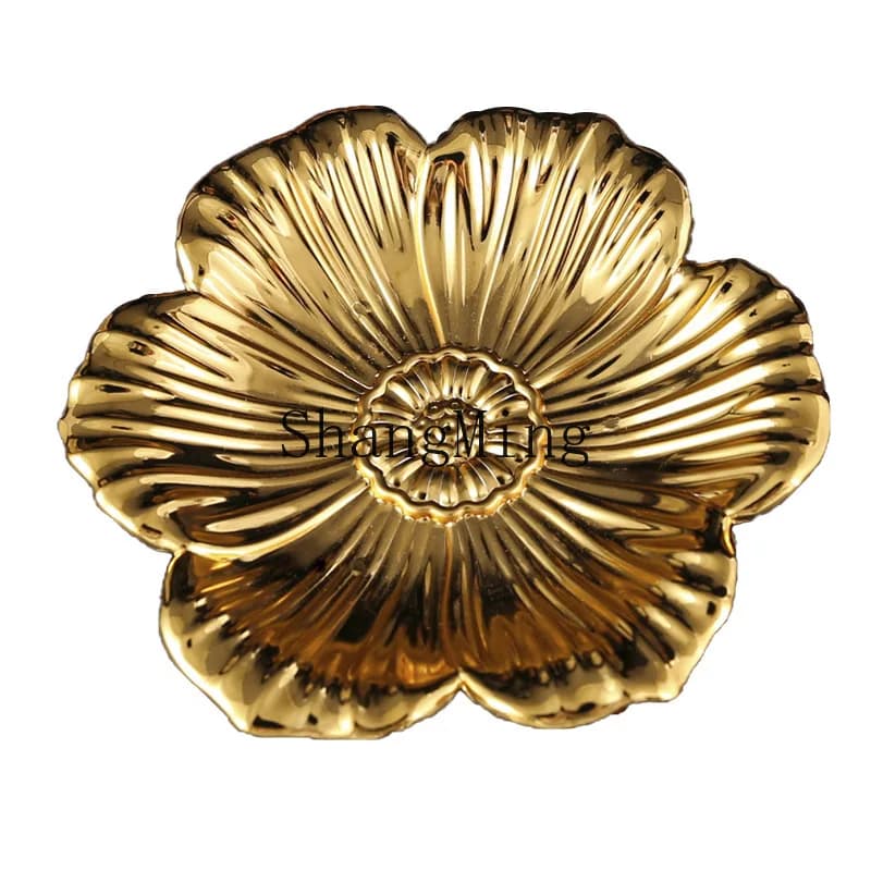 DSA Metal Cake Plate Afternoon Tea Pastry Tray Household Living Room Coaster Snack Plate Storage Ornament