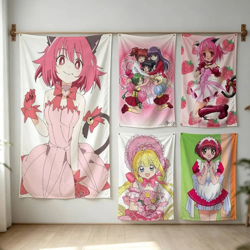 Magical girl Tokyo M-Mew M-Mew Flag Digital Printing Banner for Garage Wall Out Door Decoration