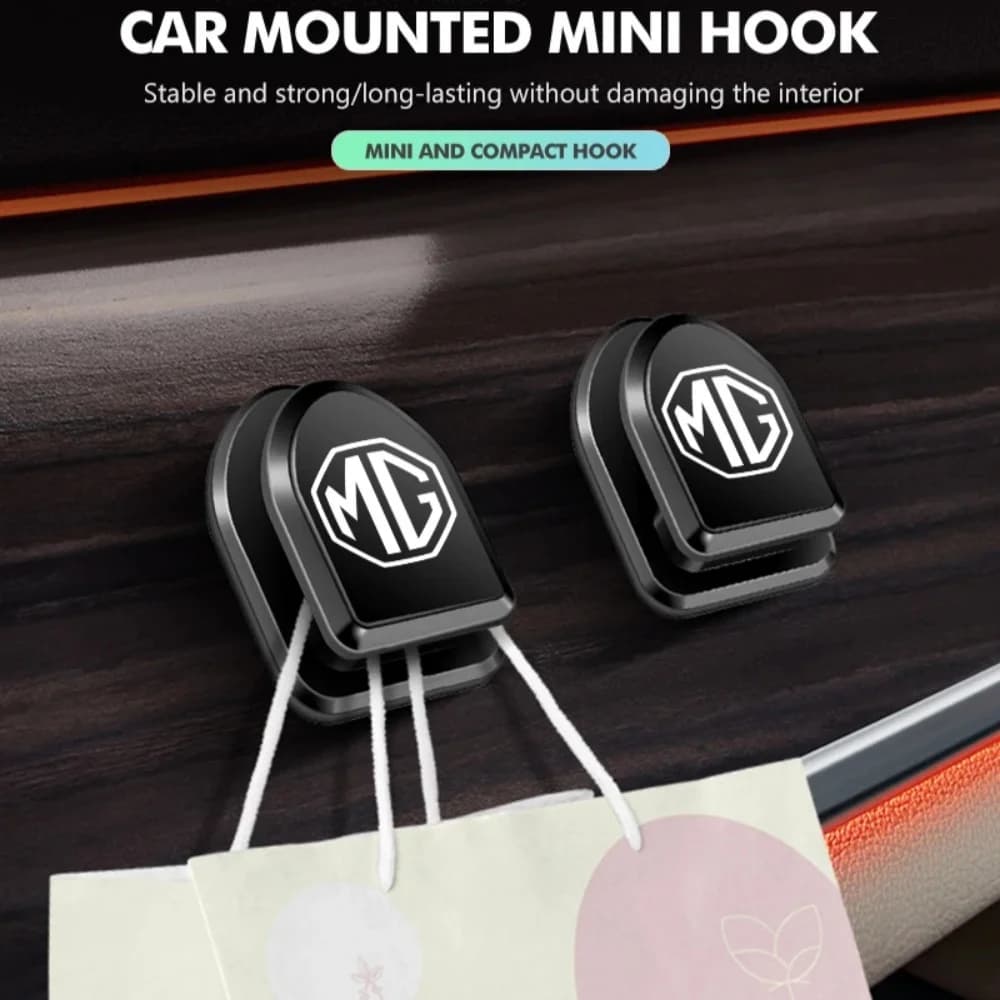 Mini Self-Adhesive Car Dashboard Door Storage Hooks 2/4Pcs ABS Organizer Clips for MG ZS HS GS GT MG3 MG4 EV MG5 MG6 MG7