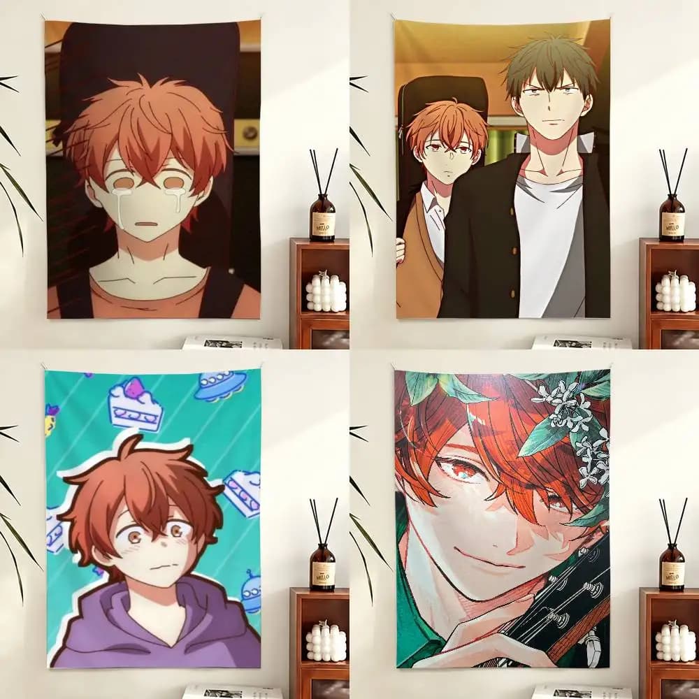 BL- Anime Ritsuka- Mafuyu Sato -Given Flag Digital Printing Banner for Garage Wall Out Door Decoration