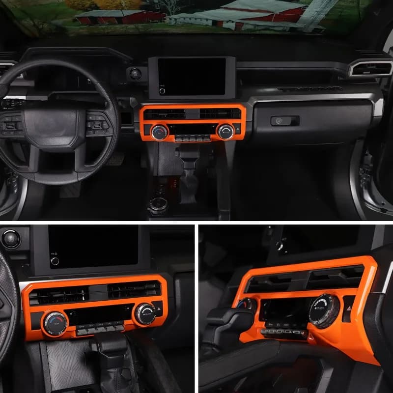 For Toyota Tacoma 2024-2026 ABS Red Car Air Conditioning Control Panel Trim Cover Interior Car Accessories