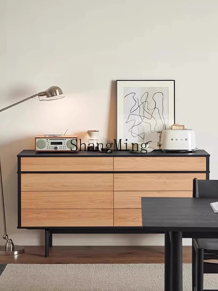 CL  Premium Bedroom Bedside Cabinet Living Room Wall Storage Decorative Cabinet Medieval Solid Wood Drawer Cabinet