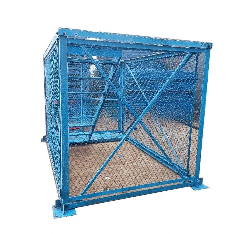 Angle steel safety ladder cage, angle iron construction ladder cage, closed safety ladder cage