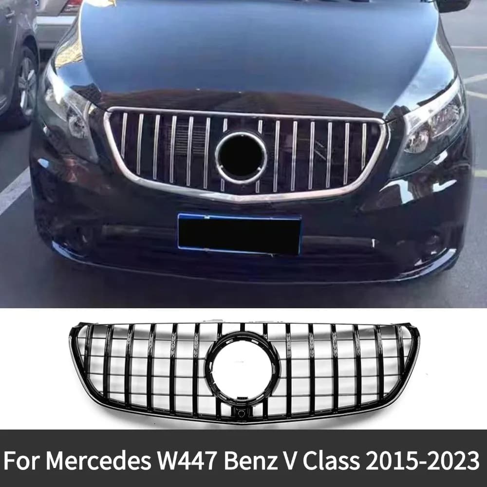 For Mercedes-Benz V-Class W447 V260 V250 2015-2023 Styling And Tuning AccessoryDiamond Style Front Grille Bumper Inlet Grill Gri