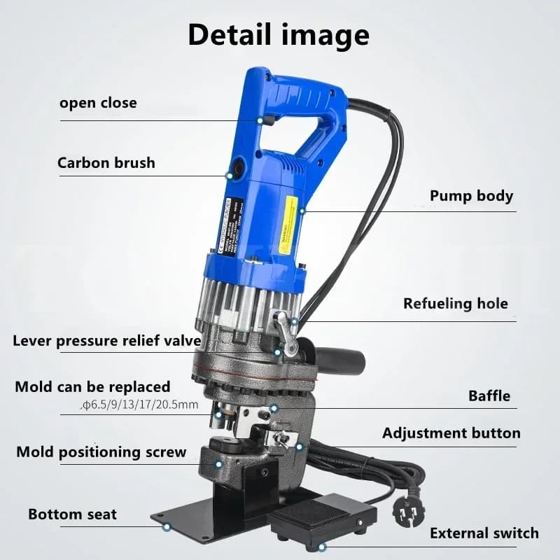 portable electric punching machine hydraulic small angle iron channel steel copper and aluminum plate punching machine