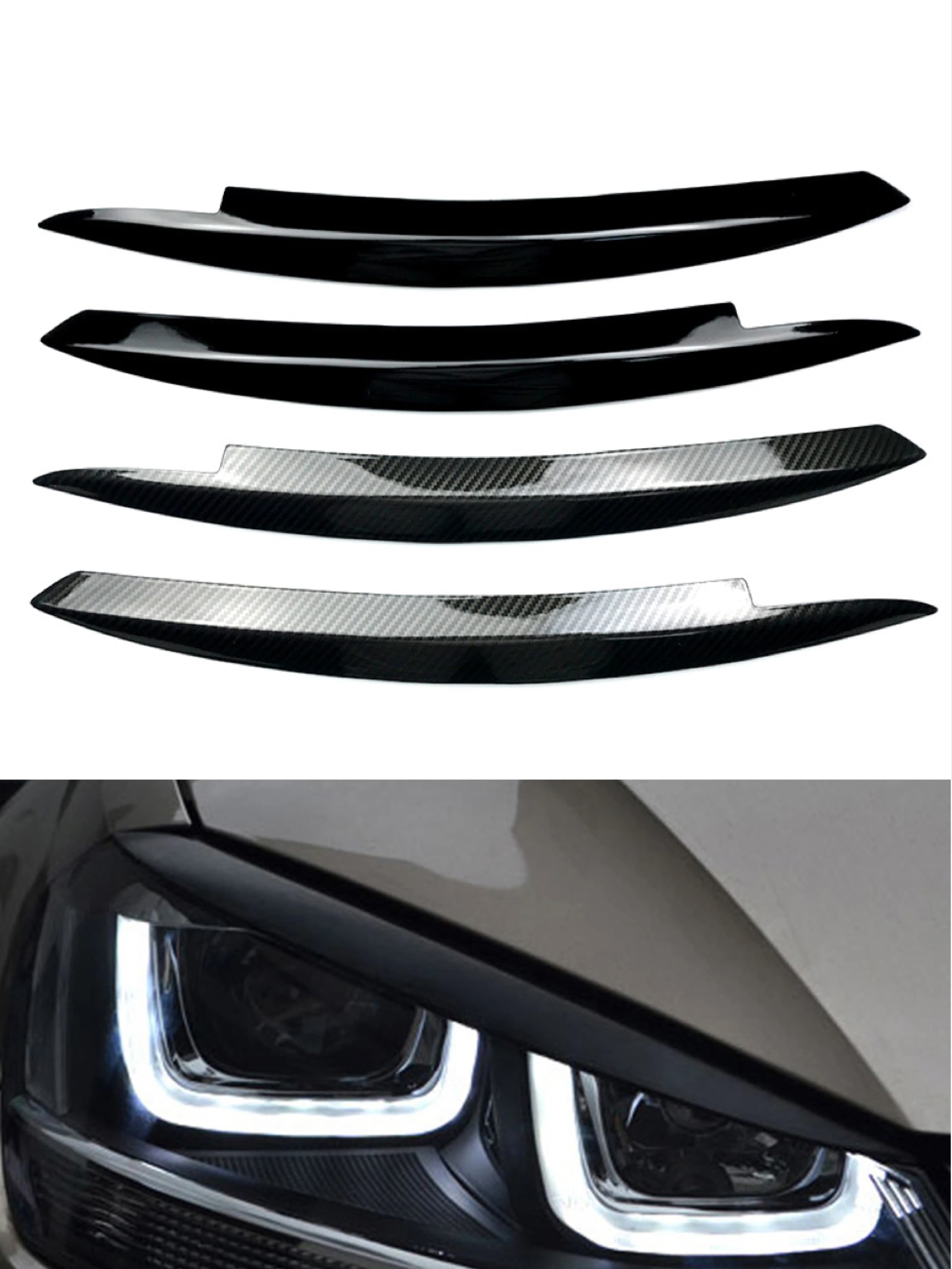 For VW Golf 7 VII GTD R MK7 Car Headlight Eyebrow Eyelid Cover Trim 2013 2014 2015 2016 2017 2018 2019 2020 ABS Carbon Fiber