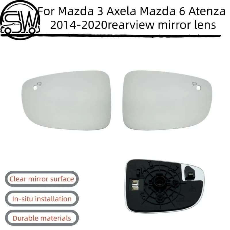 For Mazda 3 Axela Mazda 6 Atenza 2014-2020 Left Right Side Mirror Glass with Blind Spot Indicator