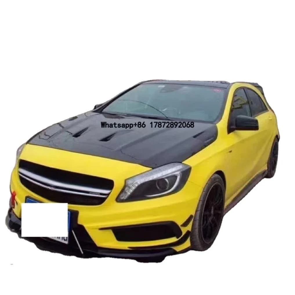 Carbon Fiber Hood for  A45  W176 Engine Cover Real Carbon Fiber Car Hood Bonnet Cover