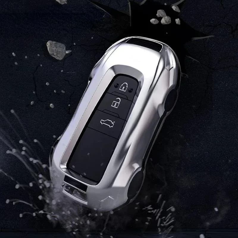 For Toyota Hanrada Prado CHR ABS Silver Car Key Protection Shell Smart Remote Key Cover interior Car Accessories