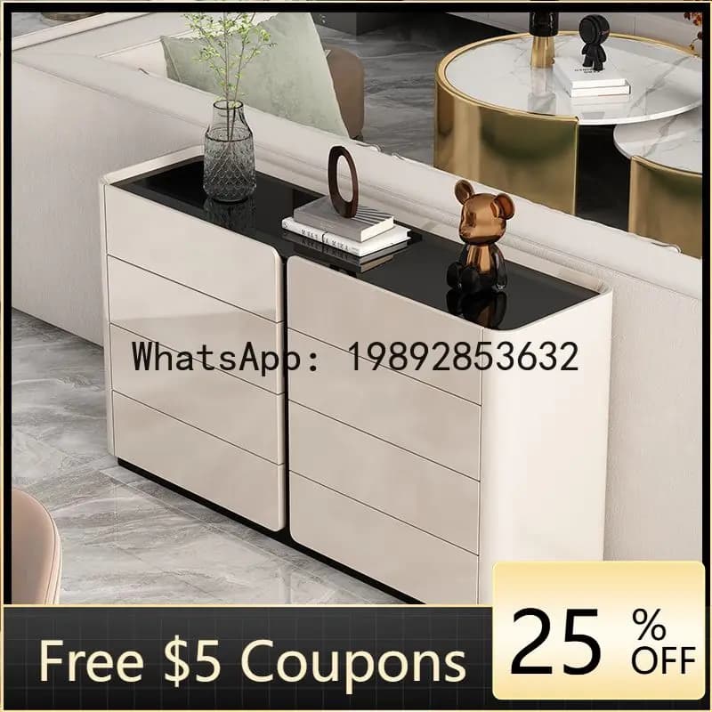 Z2   Lacquered Chest of Drawers Bedroom Bedside Cabinet Small Apartment Living Room Wall-Mounted Large Capacity Storage Cabinet