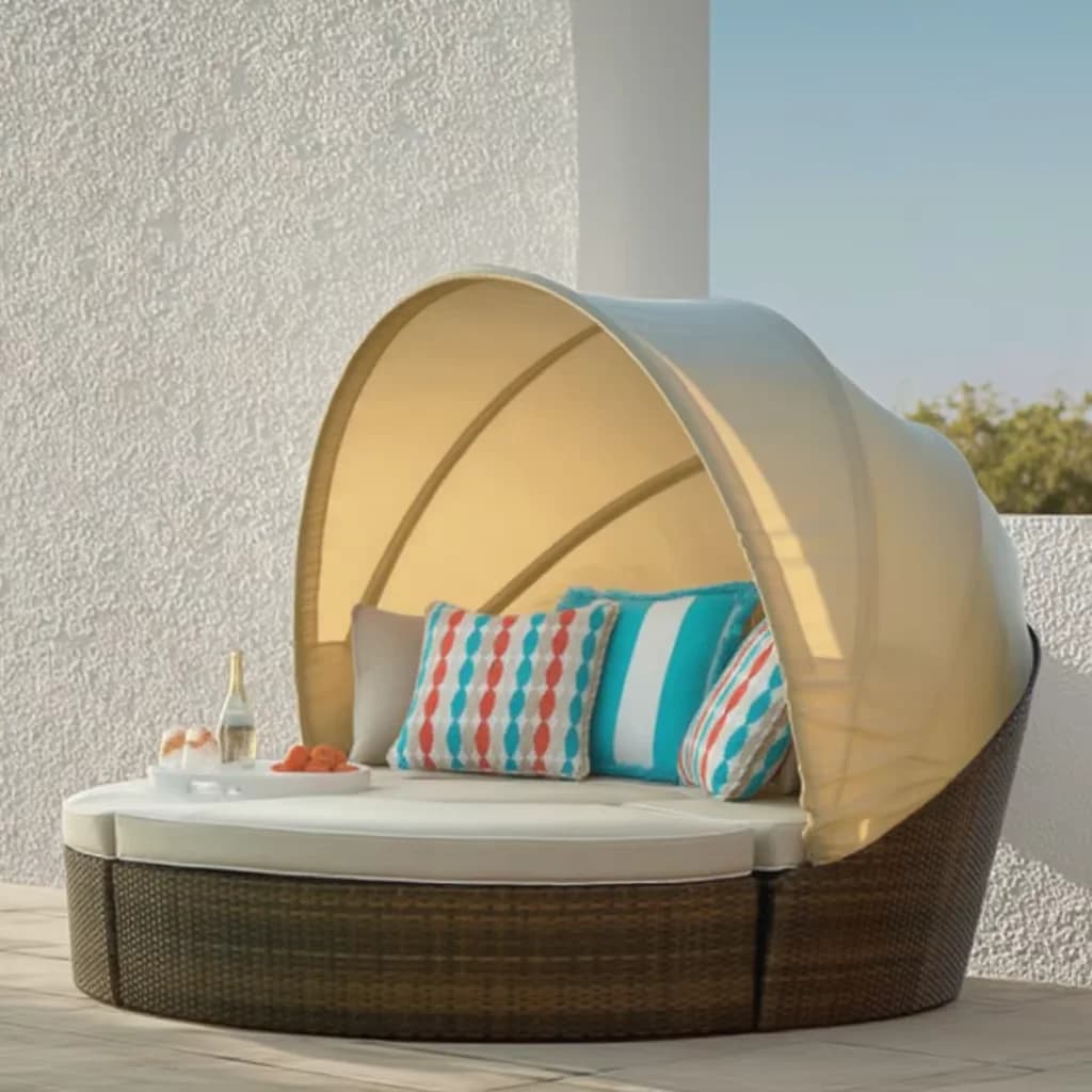 # Green Unique Outdoor Lifestyle Round Canopy Bed Pool Sunbed