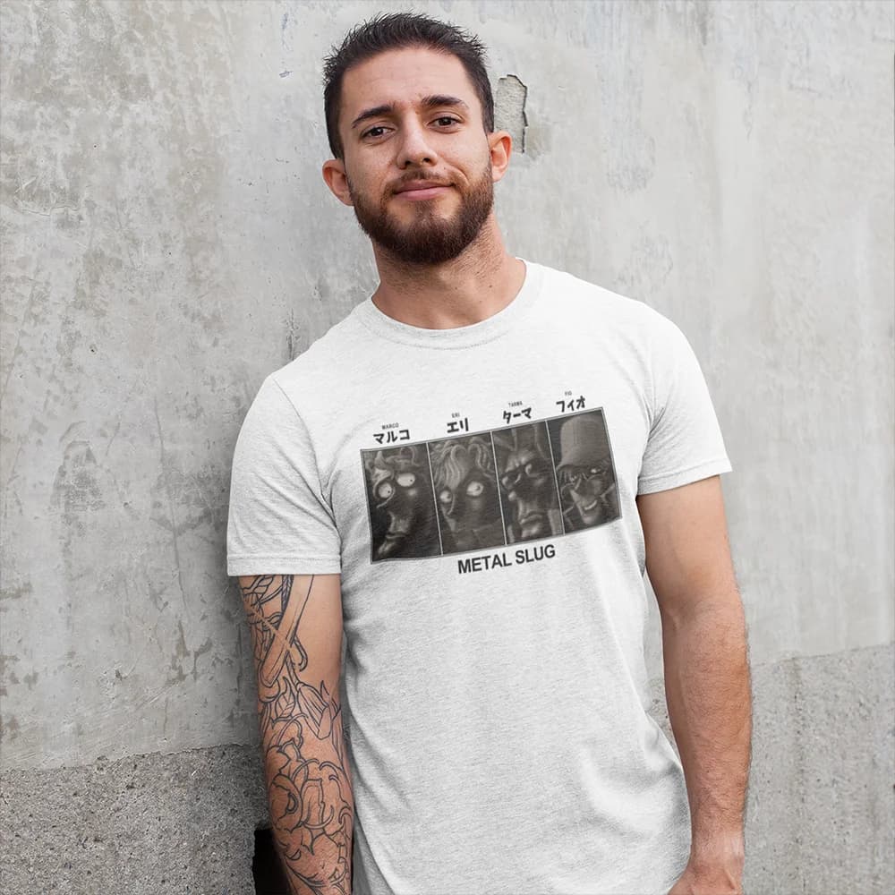 Vintage Metal Slug Pixel Fan Arcade Video Game Shooting Gaming 100% Cotton Printed Plus Size T Shirt Graphic Men's Clothing