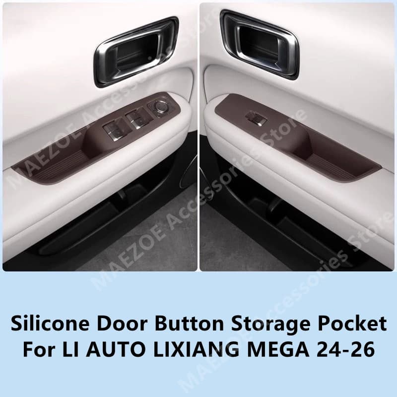 For LI AUTO LIXIANG MEGA 24-26 Silicone Door Button Storage Pocket,Car Interior Decoration Modification Accessories Refit