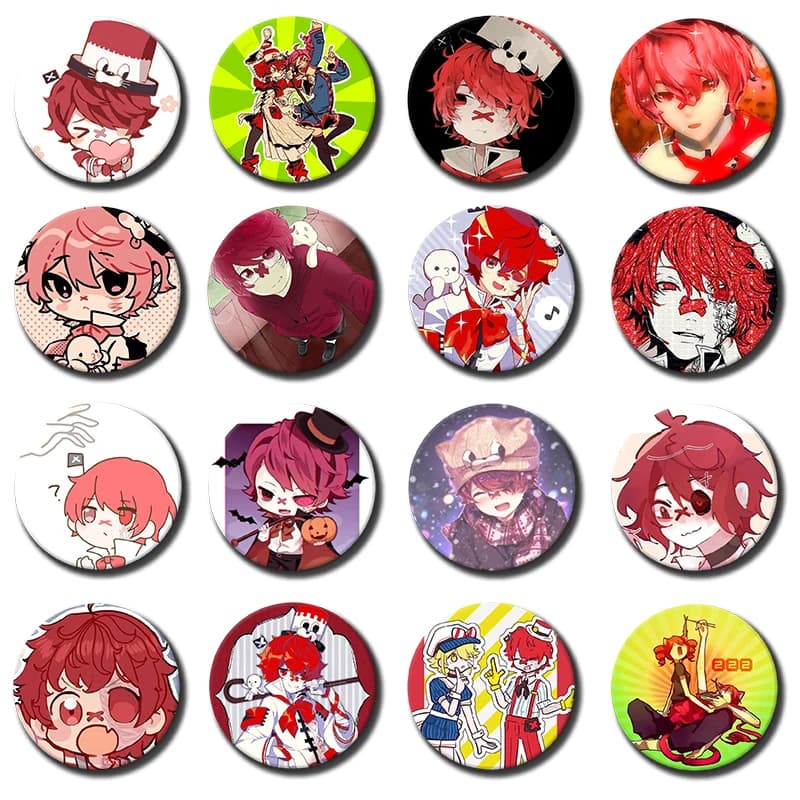 58mm Fashion Round Badge Funny Fan Art Brooches Ctue Little Fukase Button Pins for Backpack Accessories Decor Friends Gifts 1PC