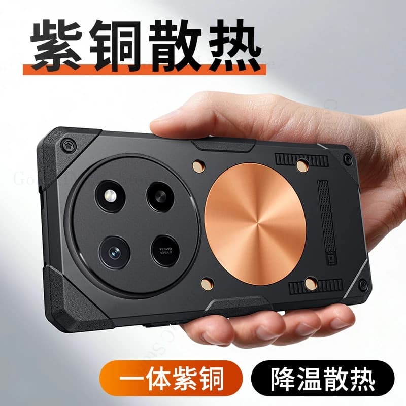 Capa For Honor X80 X70 Pro Max Magnetic Copper Heat Dissipation Cooling Case For Honor Power2 Win RT Heavy Duty Protective Cover