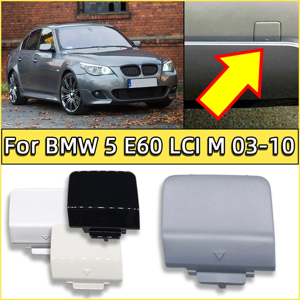 Auto Parts Rear Bumper Tow Hook Eye Cover Cap For BMW 5 E60 LCI M-Bumper 2003-2010 #51127897217 Towing Hauling Shell Lid Trim