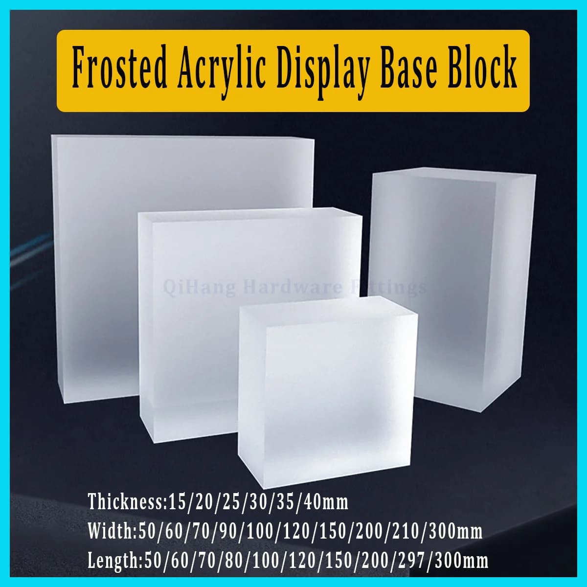 Frosted Acrylic Display Base Block, Desktop Decorative Ornament Stand, Acrylic Sheet for DIY Craft Home Decor